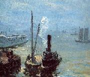 Glackens, William James Tugboat and Lighter oil painting artist
